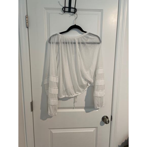 Free People White Sheer Blouse - Picture 5 of 6